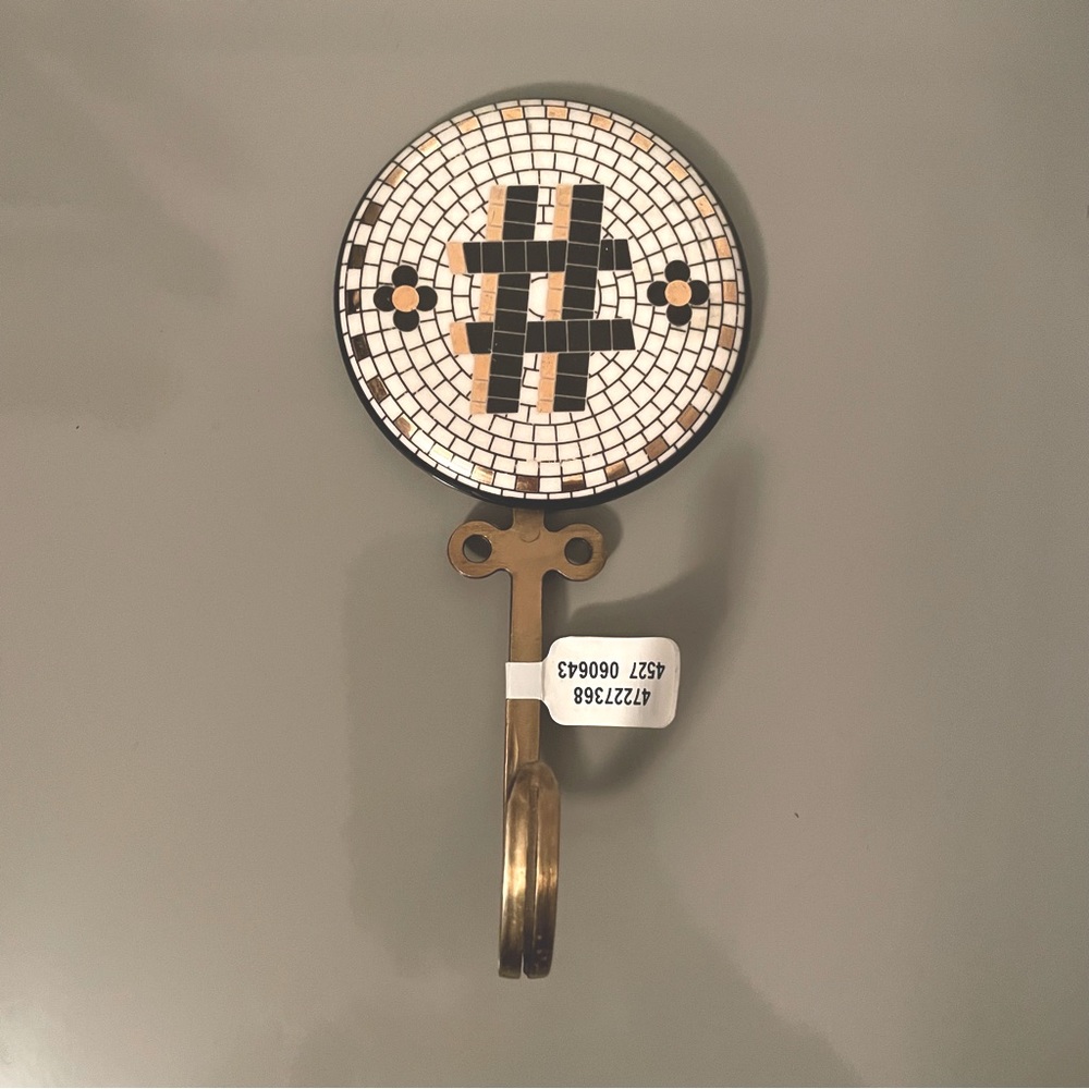 Anthropologie Tiled Margot Monogram Hook NWT #